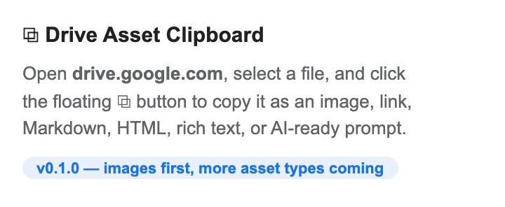 Drive Clipboard popup