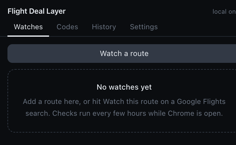 Flight Deal Layer popup