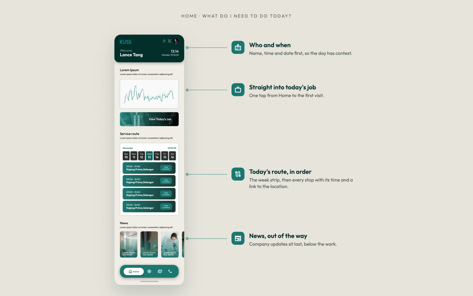 Home, final UI.